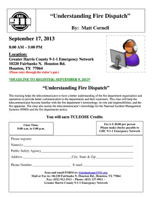 Fillable Online Understanding Fire Dispatch Fax Email Print Pdffiller