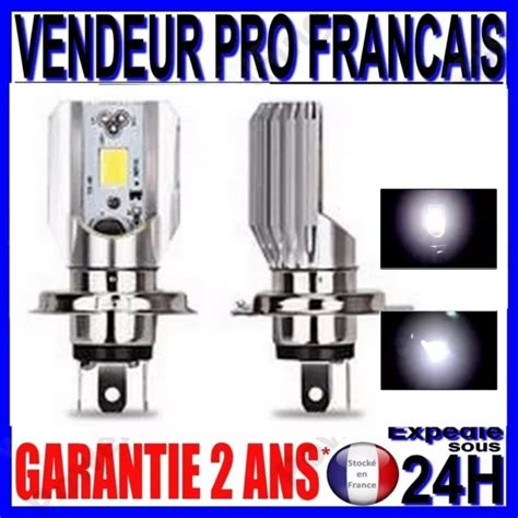 AMPOULE A LED H4 Pour Scooter Moto 6000K Feux De Croisement Et Plein