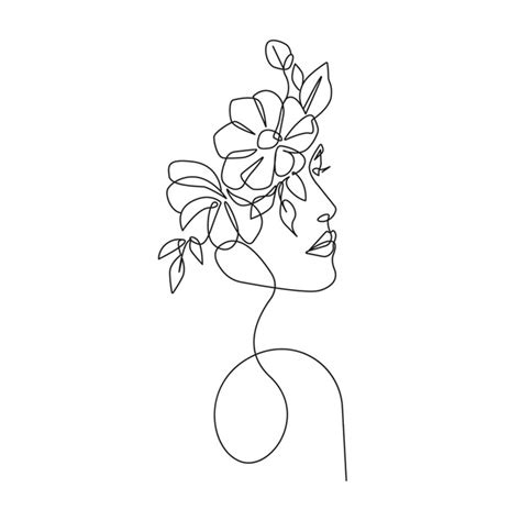 Womans Head Single Line Art Print Minimalist Woman Line 42 Off