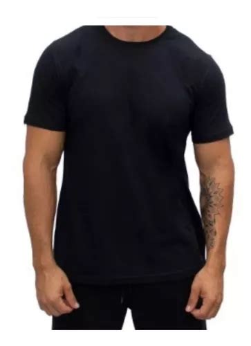 Camiseta Básica Masculina Lisa Preta 100 Algodão Parcelamento sem juros