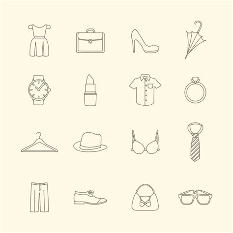 Woman Accessories Icon Set Stock Vector Image By Macrovector