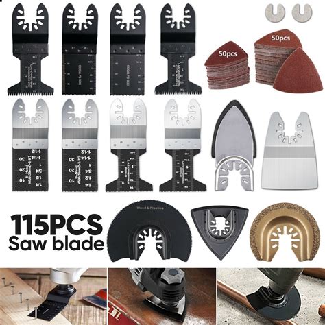 115PCS Oscillating Saw Blades Kits Multi Tool Quick Release Wood