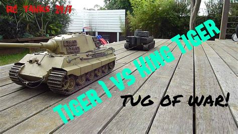 Heng Long Tiger 1 Vs Tamiya King Tiger Rc Tanks Tug Of War Fight