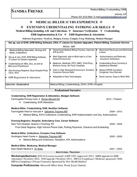 Medical Credentialing Spreadsheet Template Inside Sample Resume For Medical Billing Specialist