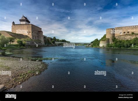 Narva, on the Narva river, at the eastern extreme point of Estonia, at ...