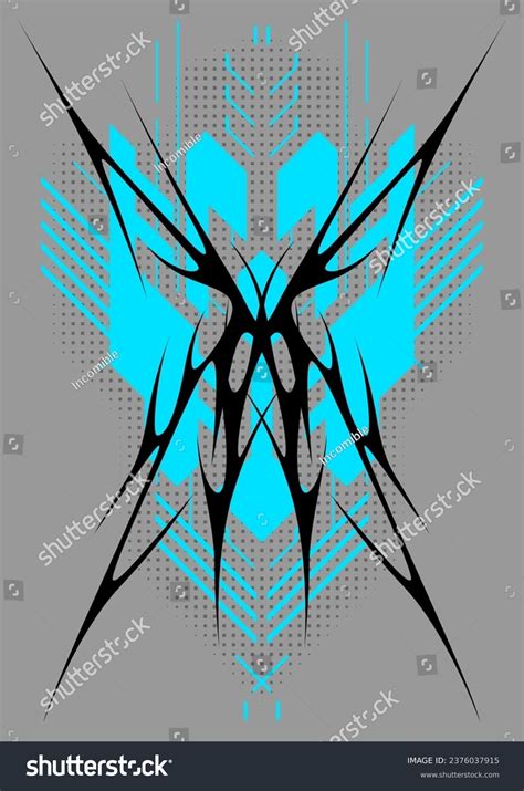 Cyber Sigilism Poster Neo Tribal Gothic Stock Vector Royalty Free