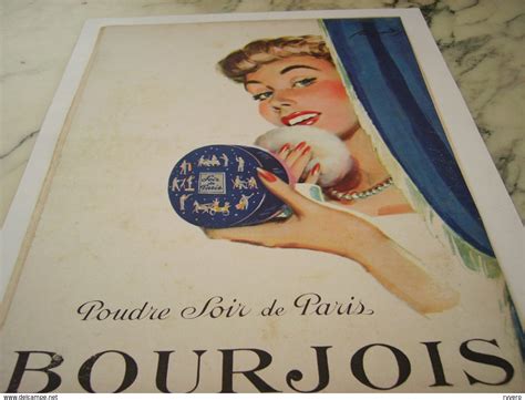 Pubblicitari ANCIENNE PUBLICITE POUDRE SOIR DE PARIS BOURJOIS 1952