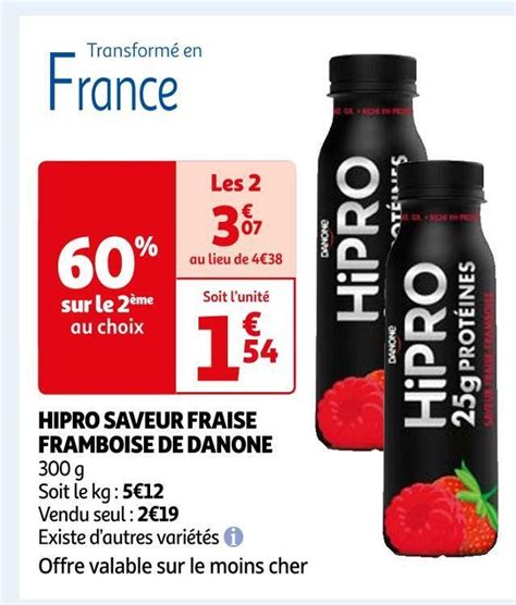 Promo Danone Hipro Saveur Fraise Framboise Chez Auchan