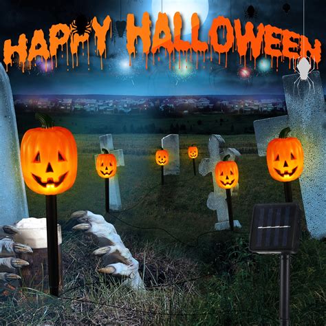 Snapklik Pcs Halloween Pumpkin Pathway Markers Lights Solar