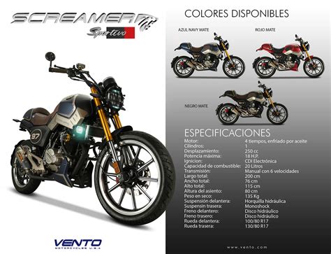 Screamer Sportivo 250 Vento Motorcycles U S A