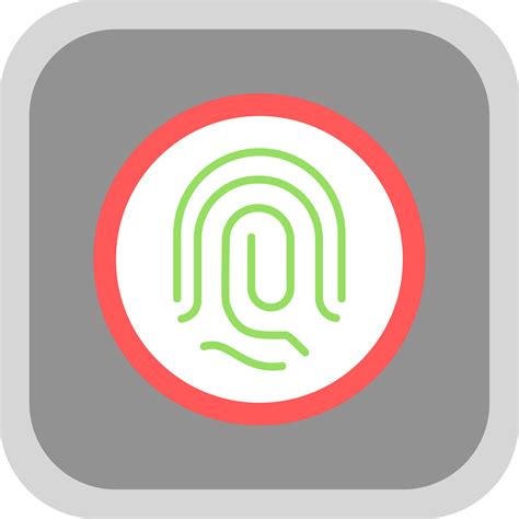 Biometric Identification Flat Round Corner Icon Design Vector