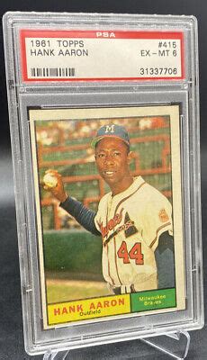 Topps Hank Aaron Psa Ex Mt Milwaukee Atlanta Braves Hof Ebay