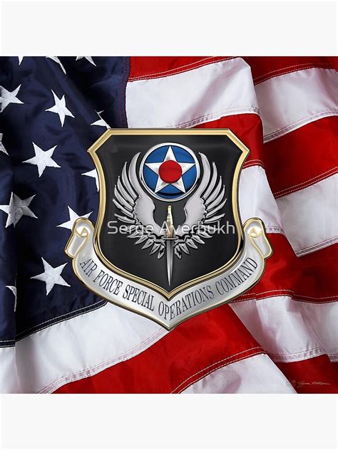 Afsoc Shield Over American Flag Metal Print For Sale By Captain7