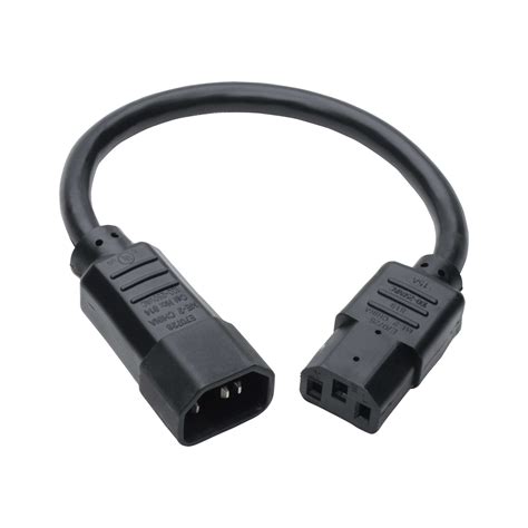 Heavy Duty C14 To C13 Computer Power Cord 1 Ft Black Eaton