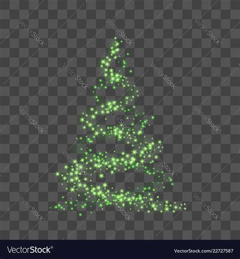 Green Christmas Tree On Transparent Background Vector Image