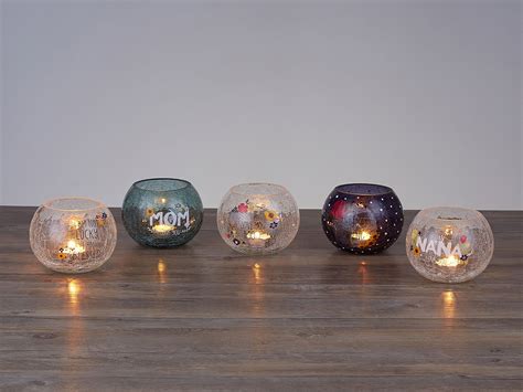 Pavilion Blessed 5 Crackled Glass Votive Holder Glass Votive Glass Votive Holders