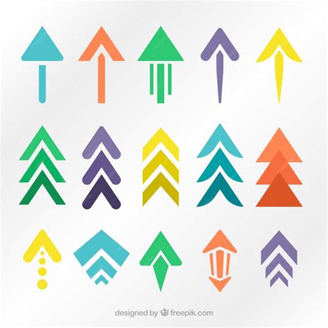 Free Vector Set Of Modern Colored Arrows In Flat Design