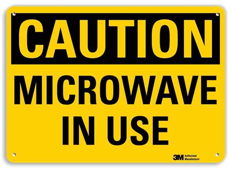 Smartsign Caution Microwave In Use Sign X M Reflective