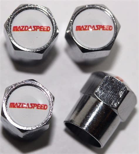 Mazdaspeed White Mazda Tire Valve Caps Plus Free Extra Cap Tire