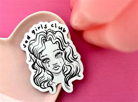 Sad Girls Club Crying Girl Sticker Sad Girl Sticker Matte Water