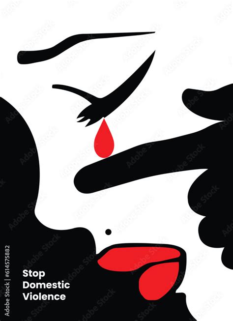 Stop Domestic Violence Creative Social Issue Flat Illustration