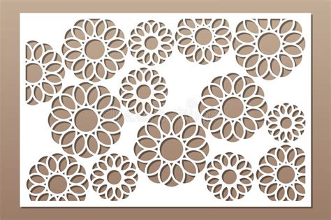 Laser Cut Panel Decorative Card For Cutting Flower Art Geometry Pattern Ratio 2 3 Stock