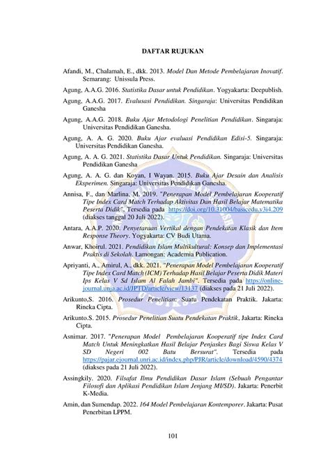 1911031040 Daftar Pustaka 101 DAFTAR RUJUKAN Afandi M Chalamah E