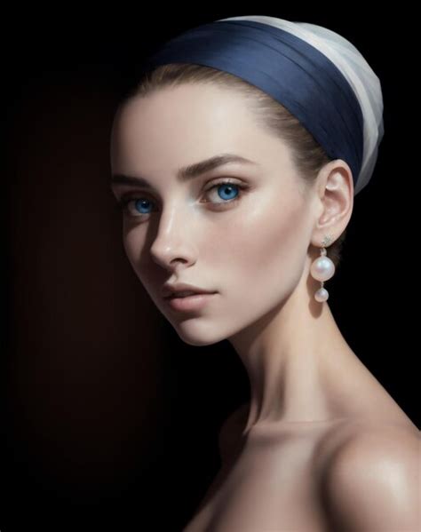 Premium AI Image | Digital art Girl with a Pearl Earring