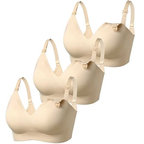 Womens Seamless Nursing Bra Front Buckle Breastfeeding Maternity Bralette Comfortable Rimless