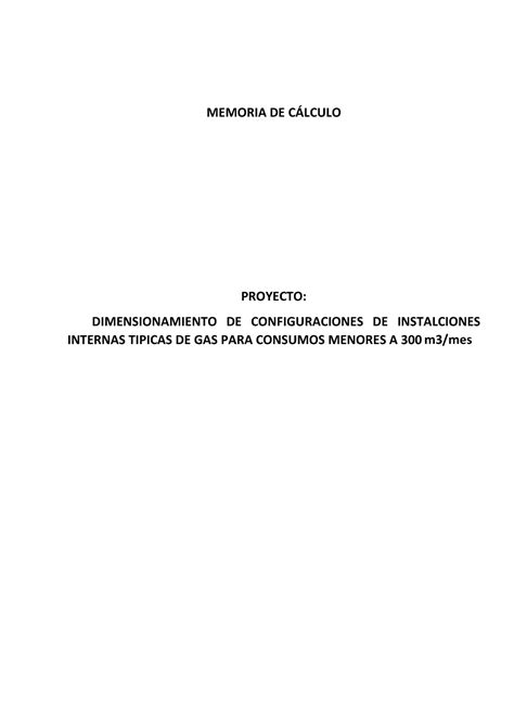 Memoria De Calculo Instalaciones Internas Tipicas Memoria De Clculo