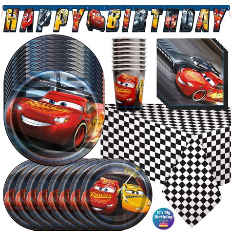 Buy Disney Cars Birthday Party Supplies Set Serves 16 Lightning