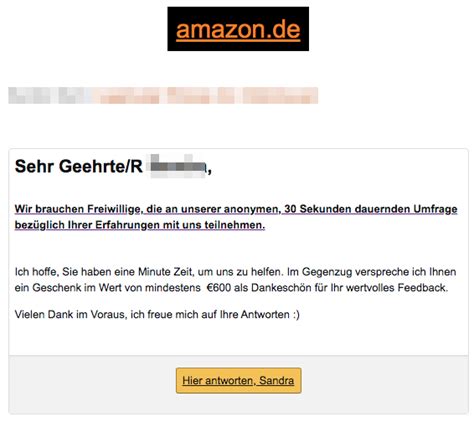 Vorsicht Abofalle E Mail Verspricht 500 Euro Amazon Geschenkkarte