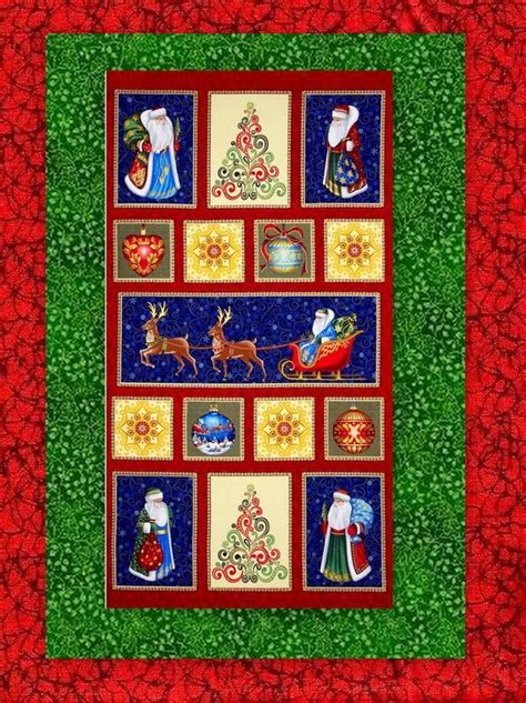 Easy Christmas Fabric Panel Quilt Kit Father Frost Quick Quilt Fabric