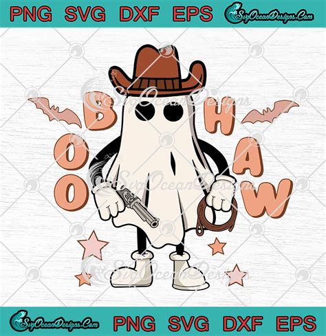 Howdy Boo Haw Cowboy Ghost SVG Boo Haw Halloween Western Ghost SVG PNG