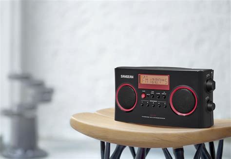 Sangean Portable Am Fm Radio With Digital Tuning And Rds Black Red