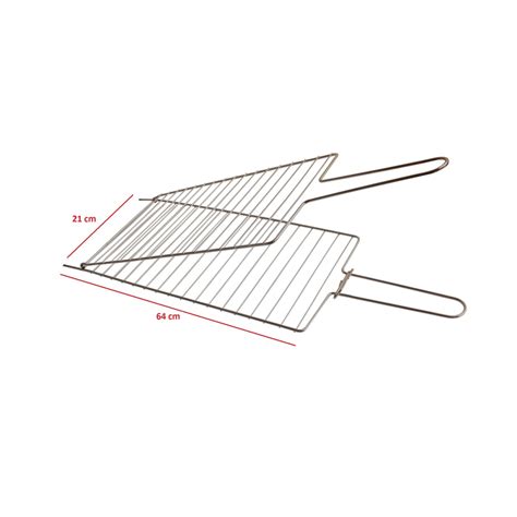 Grelha Dupla Reta Para Churrasqueira Churrasco Peixes Frango Carnes