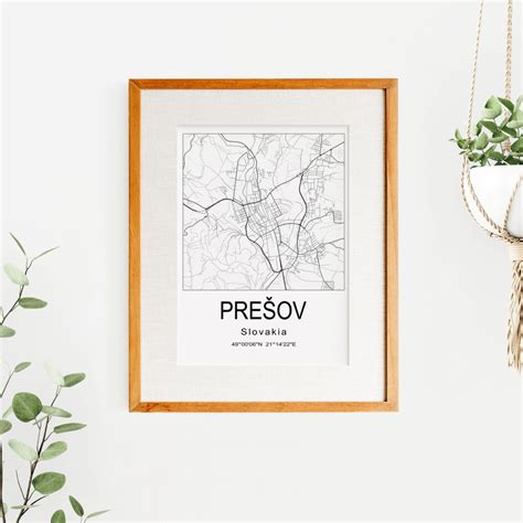 Printable Prešov Slovakia City Map – Dandi Studio