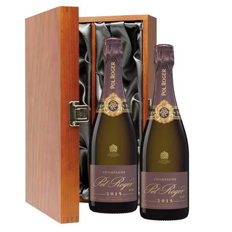 Pol Roger Rose 2015 Vintage Champagne 75cl Twin Luxury Gift Boxed