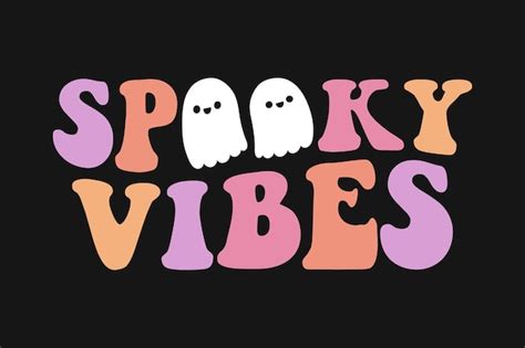 Premium Vector Spooky Boo Halloween Retro Wavy T Shirt