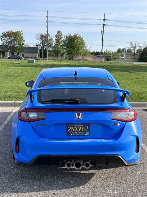 Fl5 Type R Spoiler Painted Boost Blue Civicxi 11th Gen Civic Type R Fl5 Hybrid Si Forum