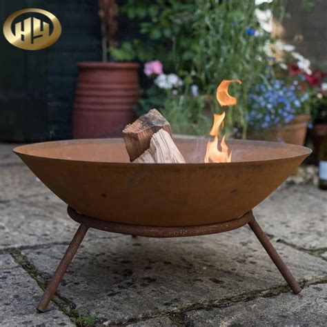 Rusty Treatment Corten Steel Wood Burning Metal Brazier Fire Pit