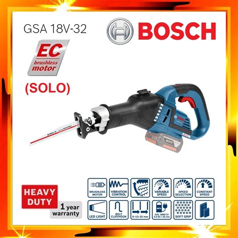 Bosch Heavy Duty Gsa V Ec Brushless Motor Cordless Reciprocating