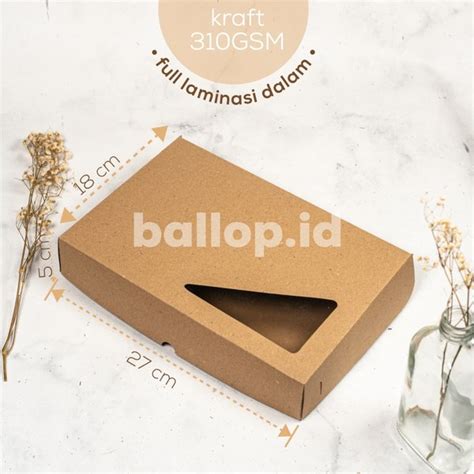 Jual Dus Dos Kotak Packing Laminasi Donat Roti Coklat Kraft Cm