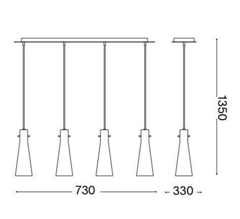 Kuky Sp Ideal Lux Lampadario A Sospensione Per Cucina Vetri Cono