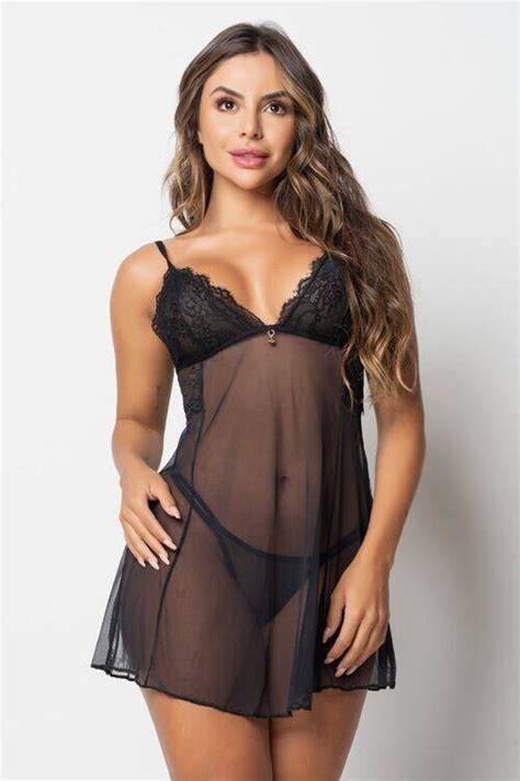 Comprar Camisola Sem Bojo Em Tule Detalhes Em Renda Chantilly