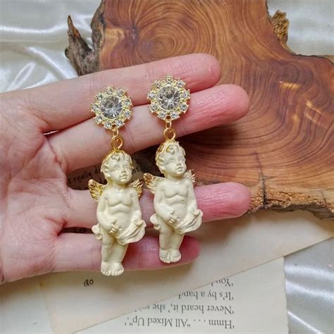 Pendientes creativos para mujer aretes colgantes de Ángel de Cupido