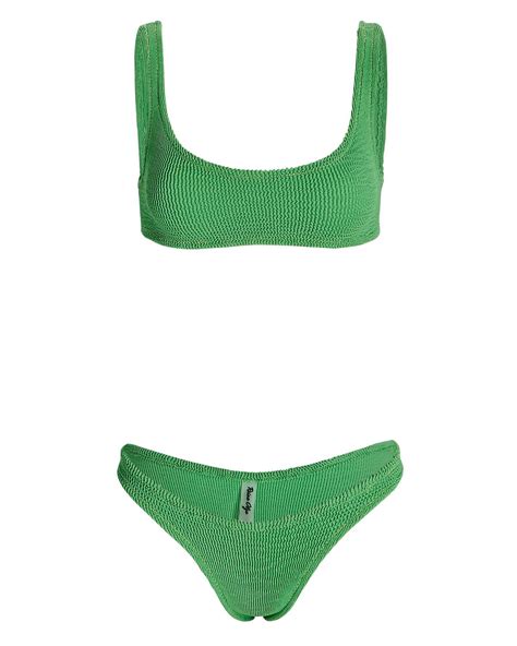 Reina Olga Ginny Scrunch Bikini Set Green Editorialist