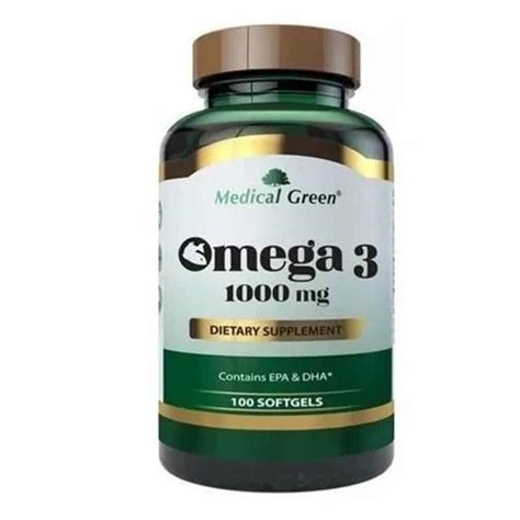 Omega 3 1000 Mg 100 Softgels Medical Green