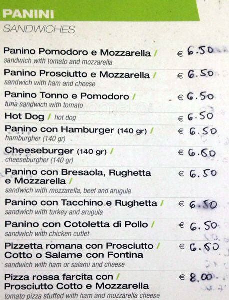 Menu At Zero Gradi Rome Piazza Del Risorgimento