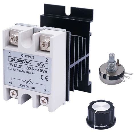 TWTADE SSR 40VA 500K ohm 14W a 24 380VAC 40A Relé de estado sólido